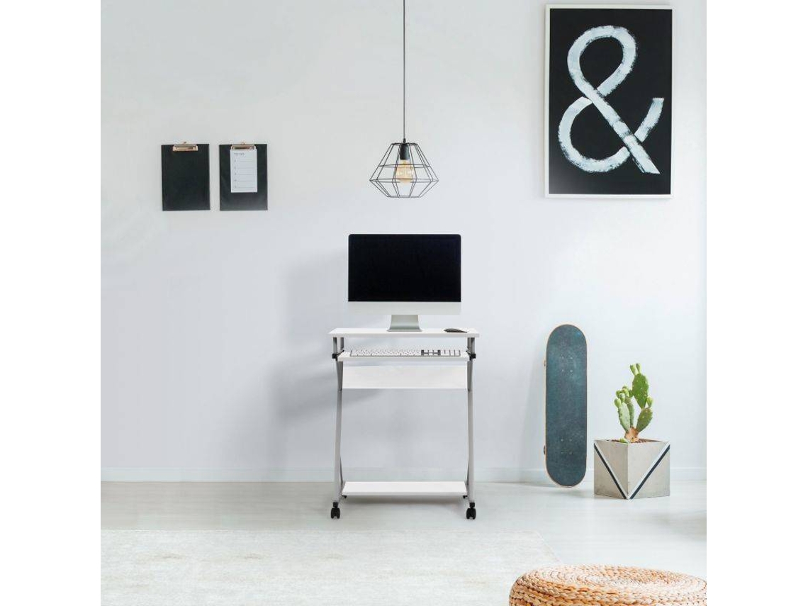 Mesa de Apoio para Portátil JSHOME Volta Branco (60 x 75 x 48 cm - Metal e Madeira)