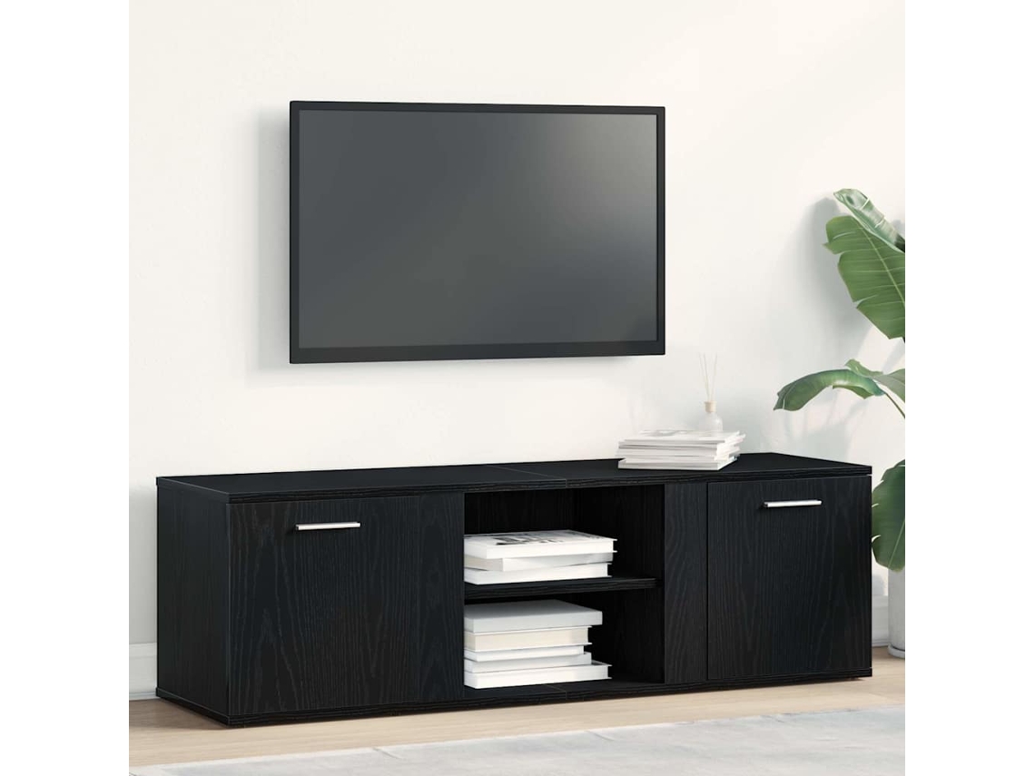 Vidaxl Móvel Para Tv Em Carvalho Preto, 120x34x37 Cm, Madeira Engenheirada