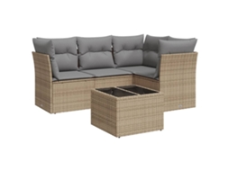Garden Sofa Set, Garden Sofa Sets Vidaxl Bege Rattan / Vime (n/a)