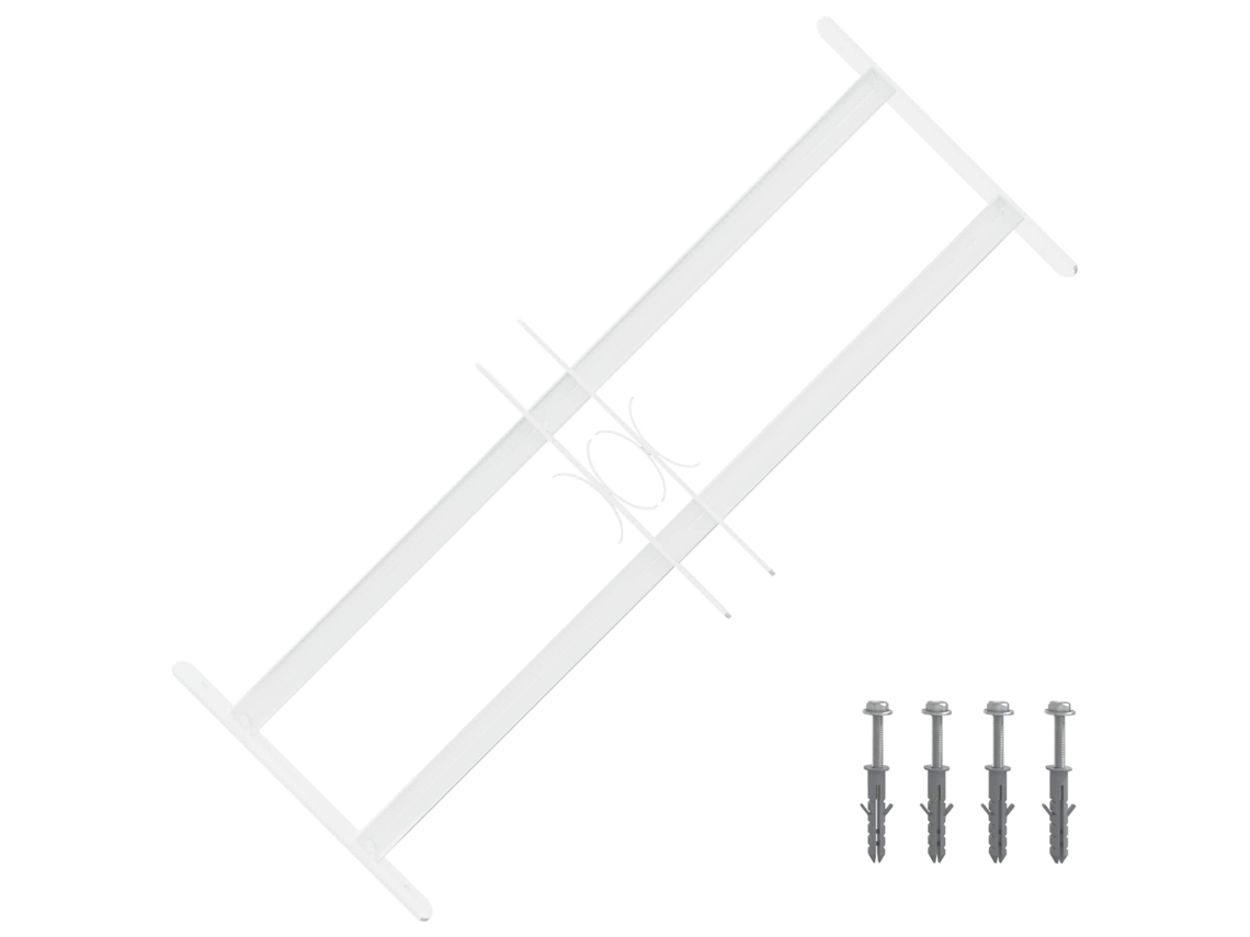 Vidaxl Grade De Segurança Para Janelas Com 2 Barras Cruzadas 43-74 Cm