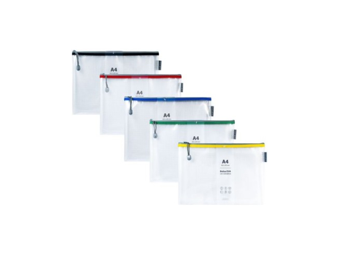 Livro C/20 Bolsas Zipper Bag Cremallera A4 Colores Surtidos De Desconocido (espanhol)