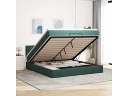 Estrutura De Cama Otomana Com Colchão 180x200 Cm Verde Escuro