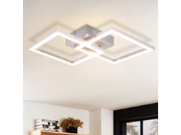ZMH Luminária de teto LED prata moderna de 24 W para quarto e sala de estar