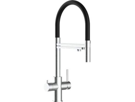 Torneira de cozinha VIZIO 5 Vias Tubo Giratória 360° Aço escovado Preto (Aço)