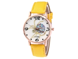Reloj De Cuarzo Unisex Con Correa De Cuero Pu Spider Dial Pattern Casual (amarillo)
