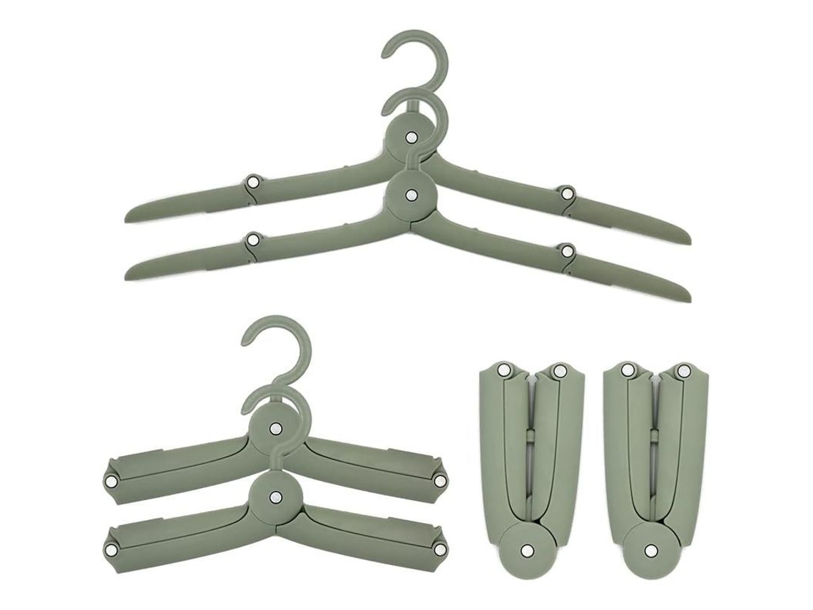 Perchas Plegables de Plástico, 6 Piezas, Verdes MARCA