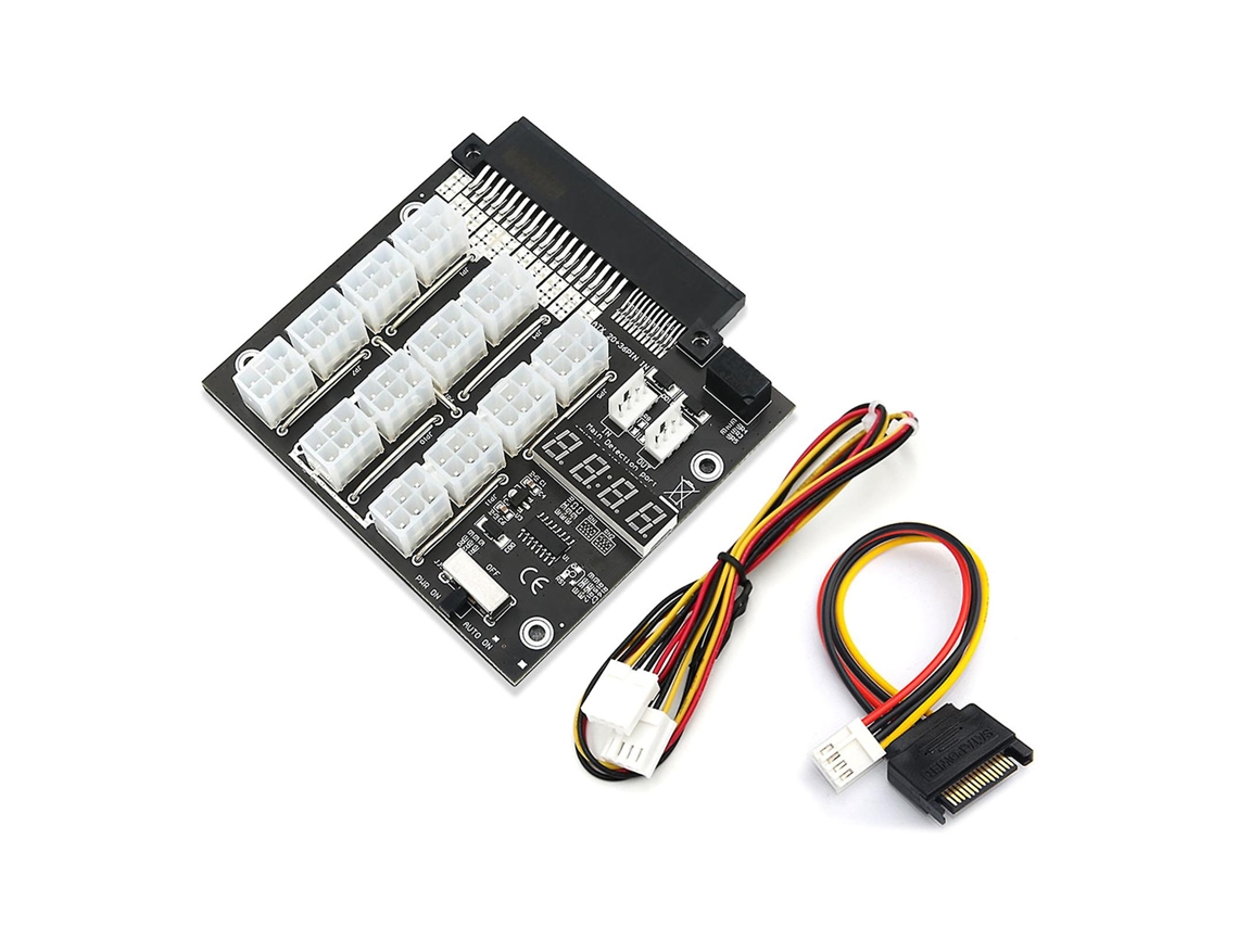 Eth Btc Mineração Gpu 1100w/750w/ 1750w/2000w/2400w Psu Breakout Board 12 X 6 Pinos
