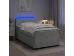 Vidaxl Cama Box Spring Com Colchão Cinzento-claro 120 X 190 Cm Veludo