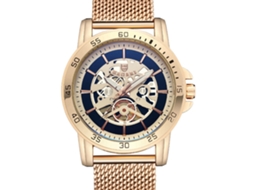 Reloj Deportivo Hombre Bagari De Acero Inoxidable Con Cuarzo Pulsera Regalo Oro Rosa