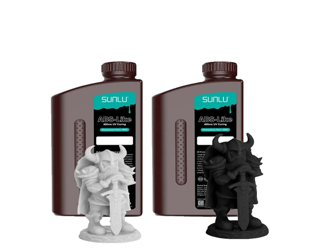 Resina ABS, 1000g, cura UV a 405nm, baixo odor, 1 peça preta e 1 peça cinza sólido OEM