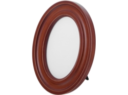 Porta Retratos Madeira Rústica Fácil Trocar Versátil Ideal Decoração Parede Casamento Oval Casa GOKOCO