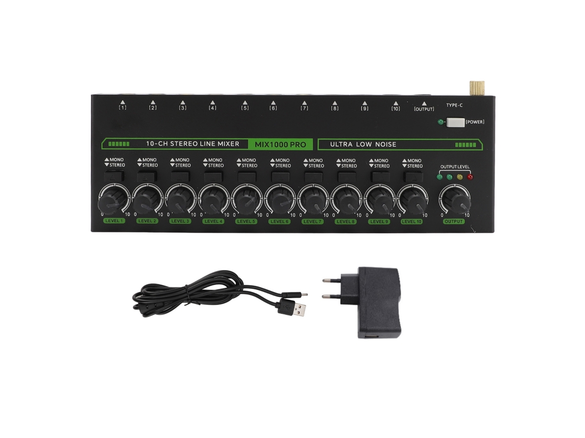 Aetheria mixadora de Som Profissional 10 Canais Estéreo Rgb com Plugue Eu para Amplificador e Microfone
