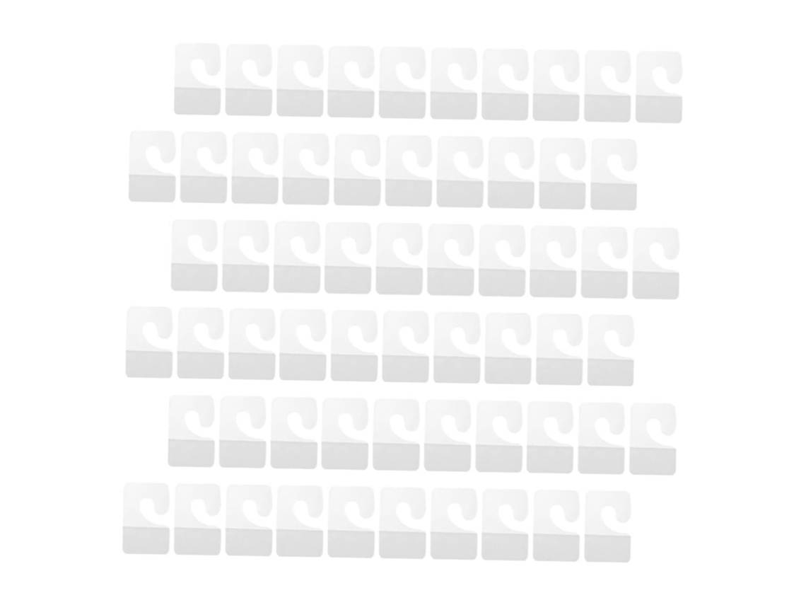 Conjunto De 100 Ganchos Autoadesivos Transparentes Para Pendurar Em Exposições E Lojas