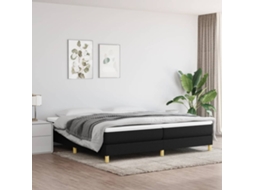 Vidaxl Estrutura de Cama com Molas 200x200 Cm Tecido Preto