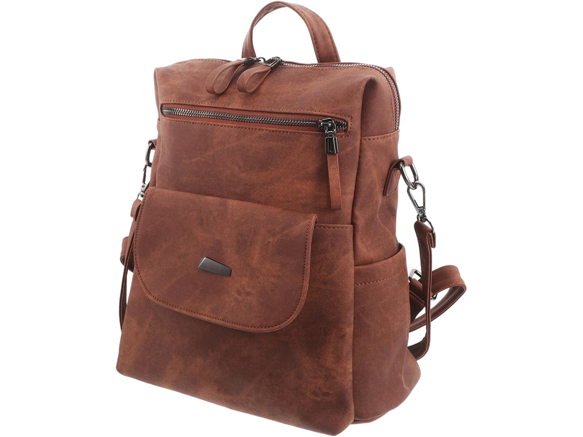 Bolsa De Ombro Feminina Marrom Com Design À Prova De Choque E Tecido Pu Impermeável, Estilo Vintage.