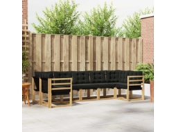 Vidaxl Conjunto De Sofás Para Exterior 7 Pcs Branco E Preto