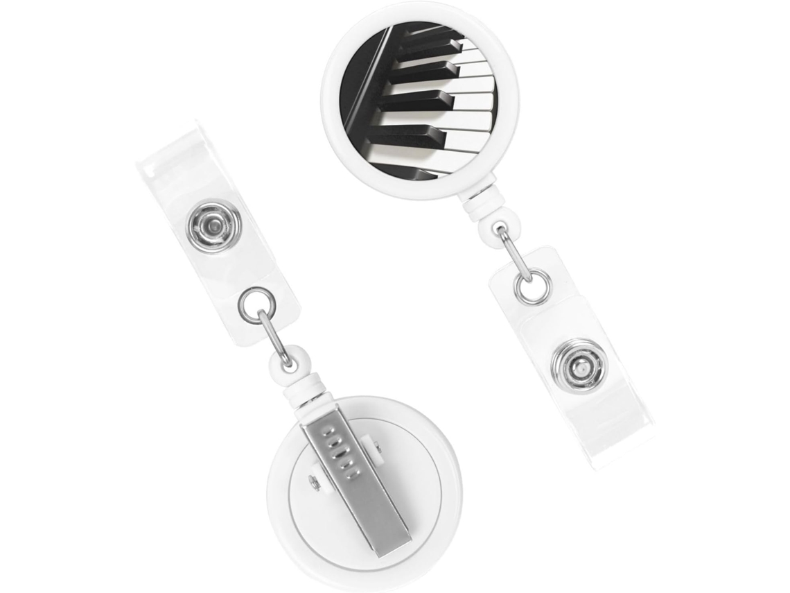 Suporte para teclas Crachá retrátil resistente, com molas Crachá em formato de tecla de piano, clipes reforçados, suporte para teclas E