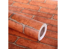 Papel De Parede Autoadhesivo Ladrillo Rojo 45cmx10m Fácil Instalación Sin Residuo Impermeable