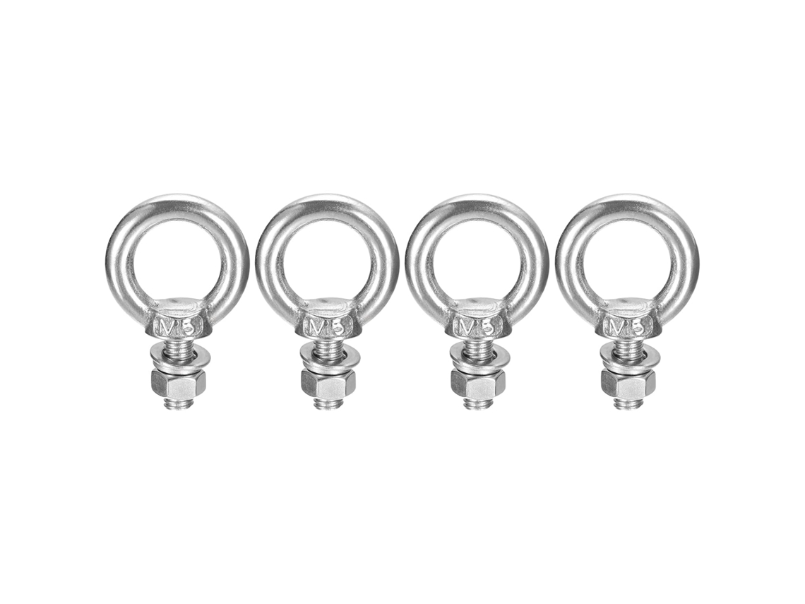 Conjunto de 4 Parafusos Olhal M5x11mm com porca e arruela CHABERLU
