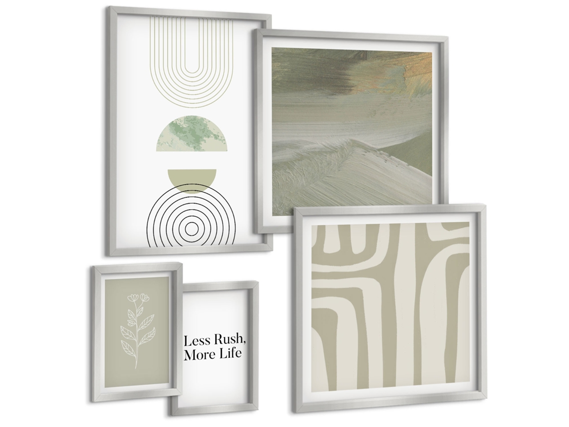 Conjunto De Pinturas Gráficos Pastel Estilosos Da Natureza Espelharte (5 Peças)