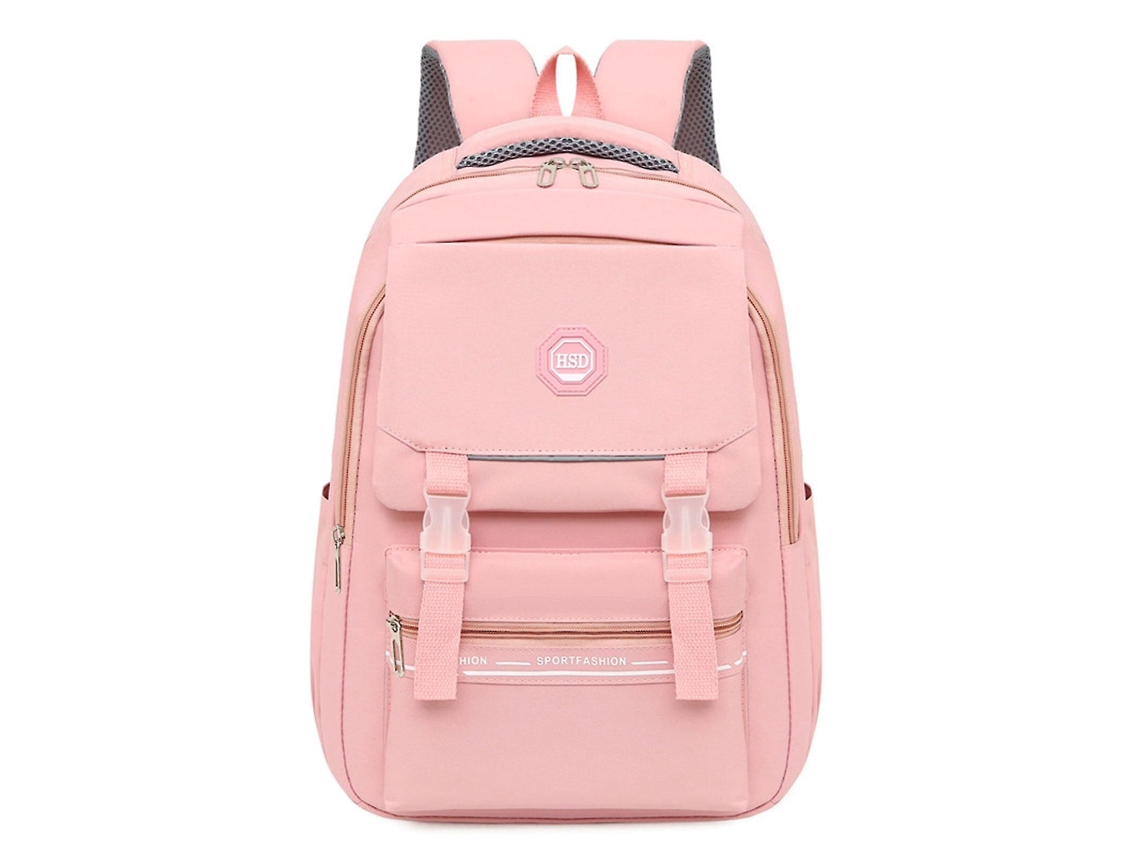 Mochila Escolar Para Adolescentes Rosa Com Compartimento Laptop De 15,6 Aquaforge
