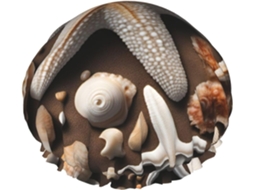 Touca De Banho Grande Para Homens E Mulheres – Camada Dupla Com Estampa Estrela Do Mar Concha, Touca De Banho E Item