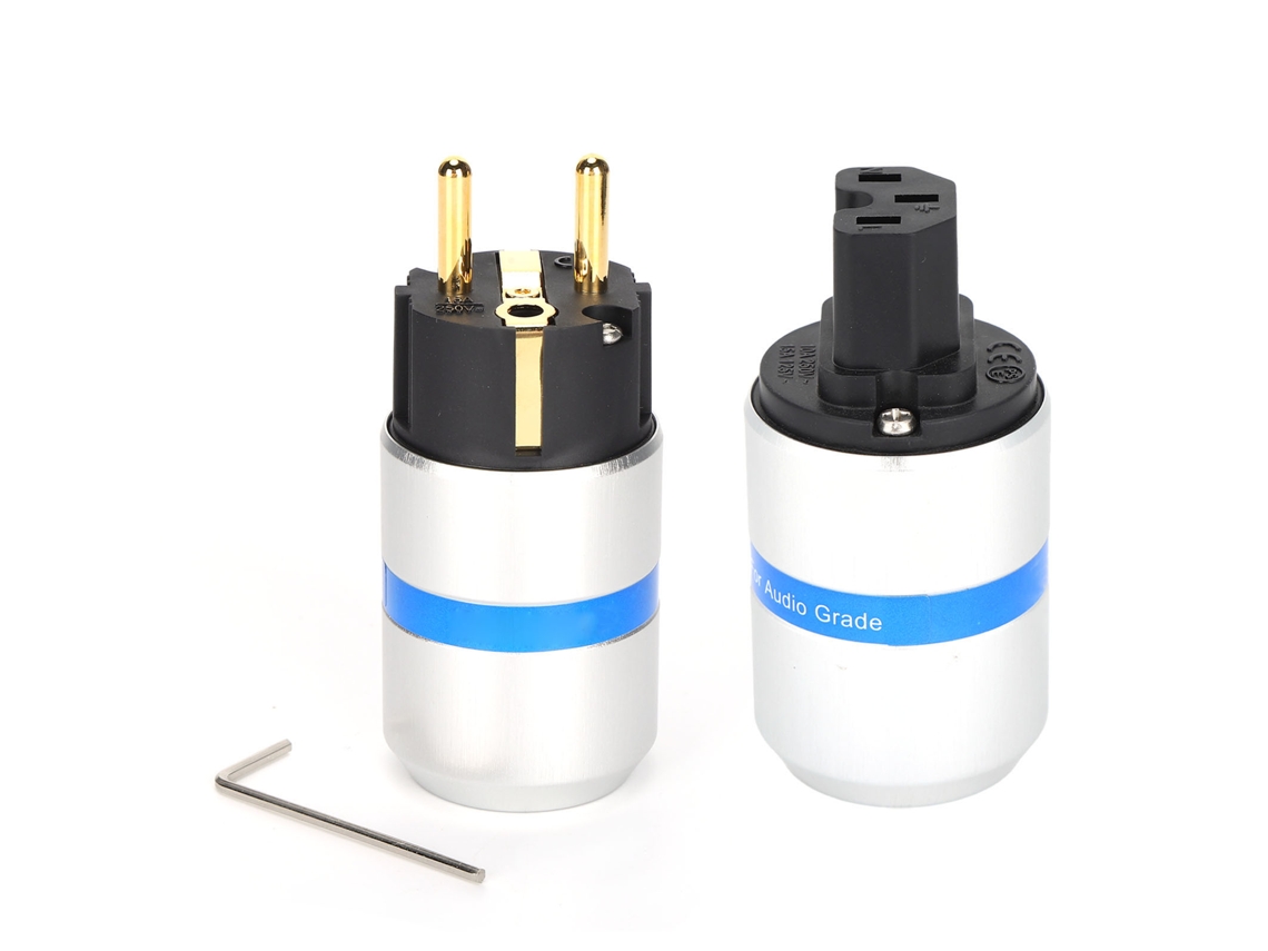 Cabo de Alimentação Monosaudio com Conector IEC Banhado a Ouro 24k, em Cobre Puro, 100-250V CHABERLU (macho fêmea)