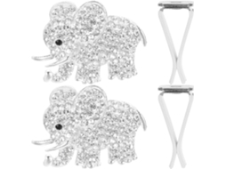 Clips De Ventilação Em Forma De Elefante, Em Liga Prateada Com Cristais.