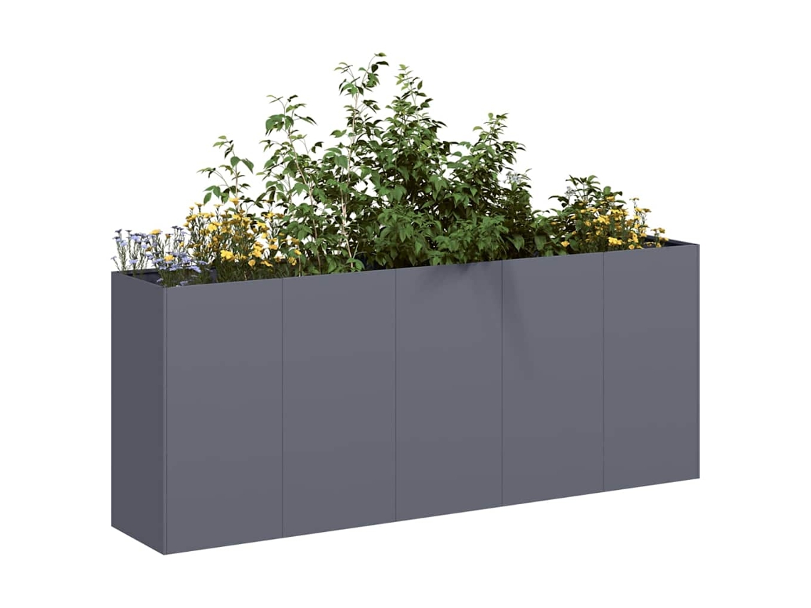 Vaso de Jardim HARLANV1 200x40x80 cm de aço laminado a frio antracite