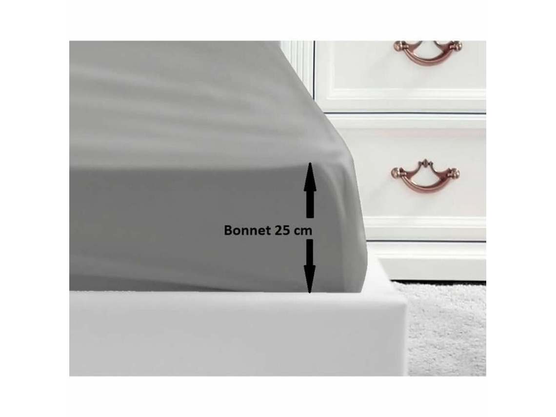 Lençol de Baixo Ajustável Lovely Home Cinzento Claro 180 X 200 180 X 200 Cm