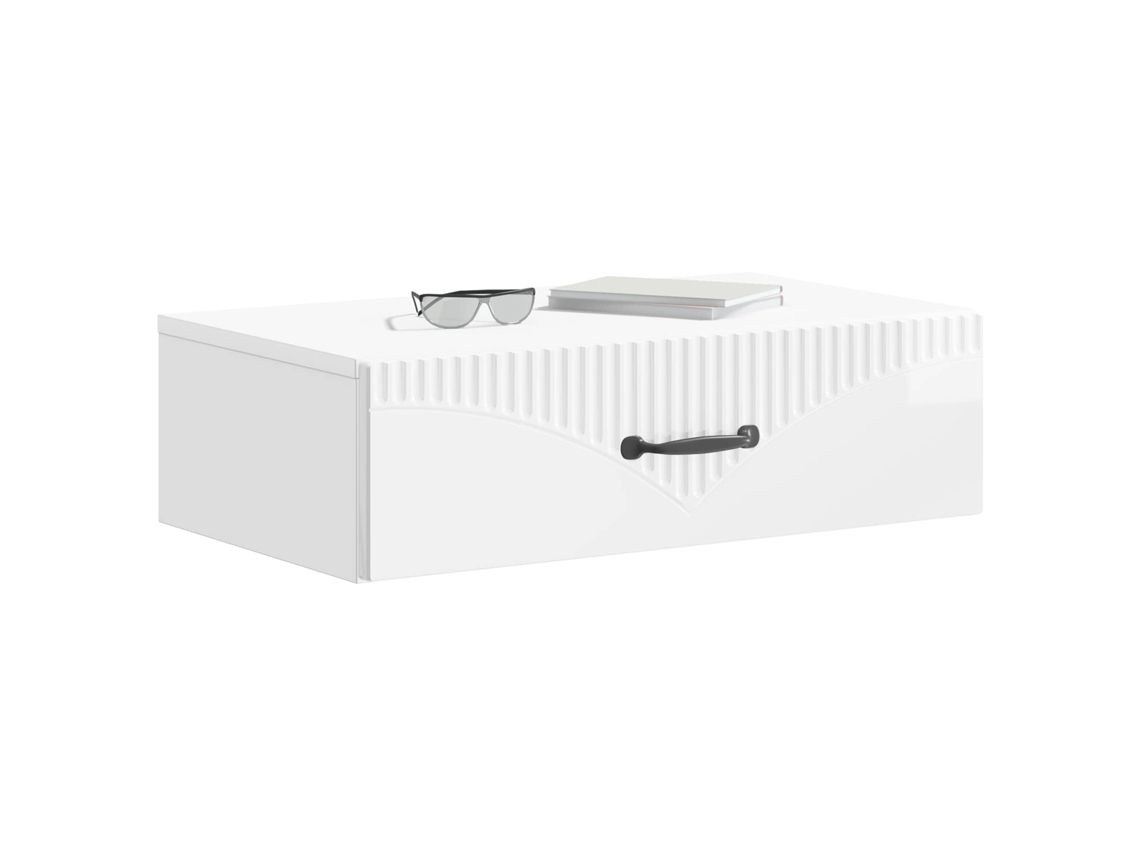 Mesa lateral de parede MAISON EXCLUSIVE branco brilhante 59x34,5x17 cm