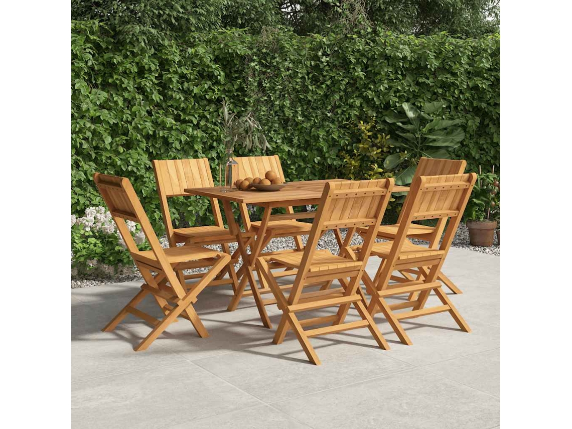 Vidaxl Cadeiras De Jardim Dobráveis 6 Pcs 47x61x90 Cm Teca Maciça