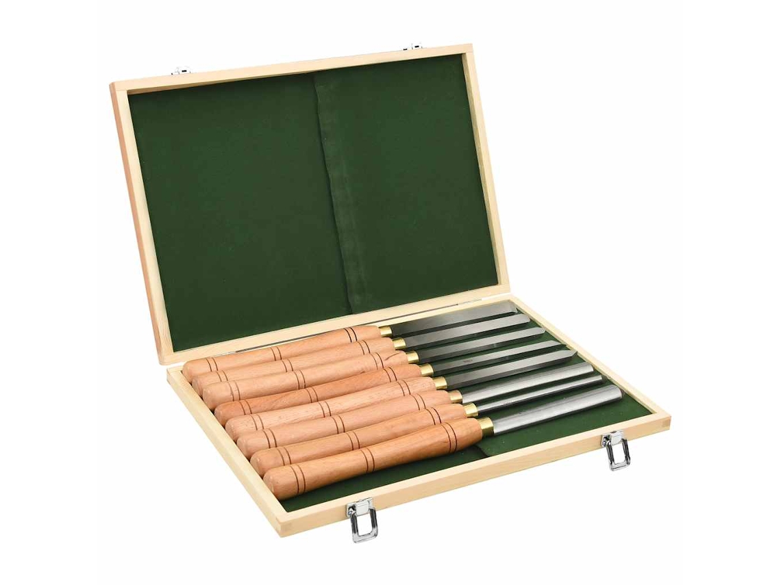 Vidaxl 8 Pcs Conjunto De Ferramentas De Torneamento Hss
