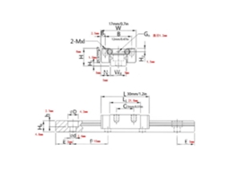 Laxiscreed Trilho Guia Para Slider Linear De 400mm Com Auto-centralizador