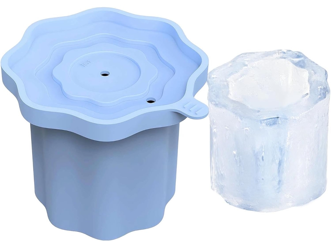 Molde Cilíndrico De Gelo Flexível E Reutilizável, Próprio Para Alimentos.