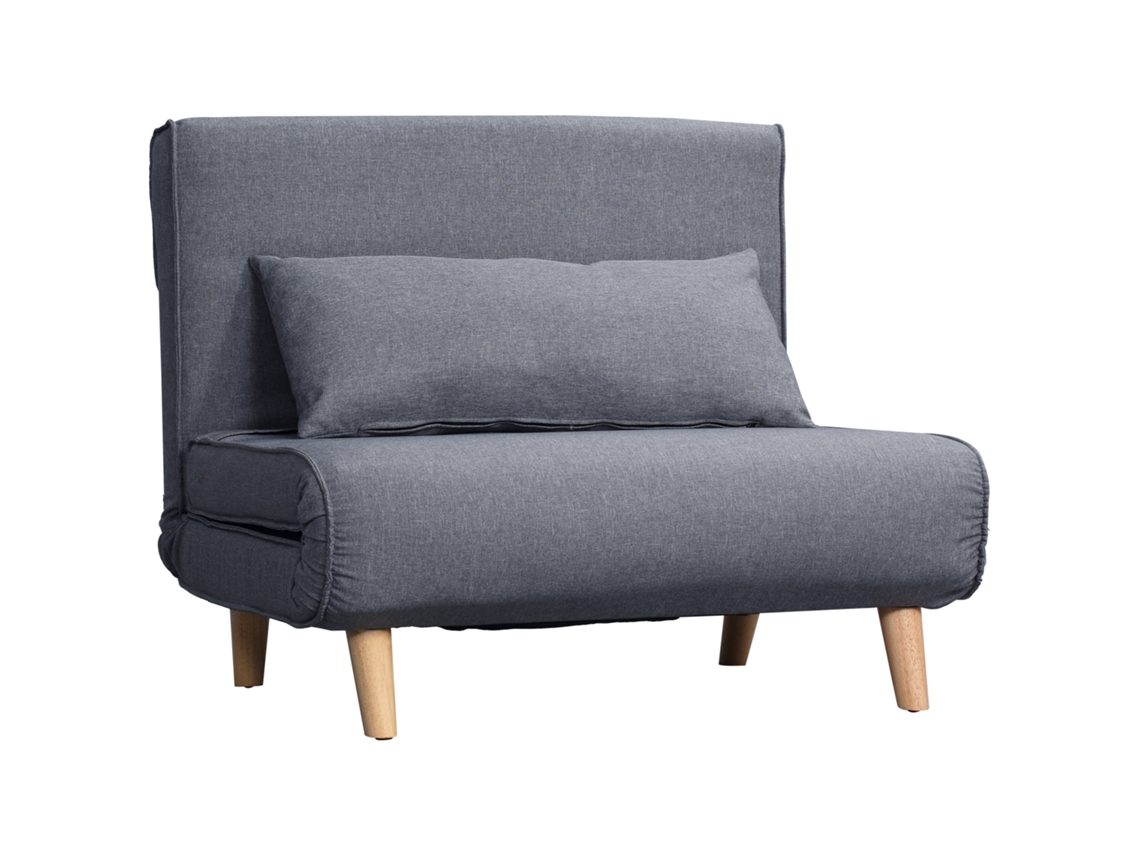 Sofá cama individual, dobrável, com encosto ajustável, chaise longue, estilo nórdico, espuma 25d, aparência de linho
