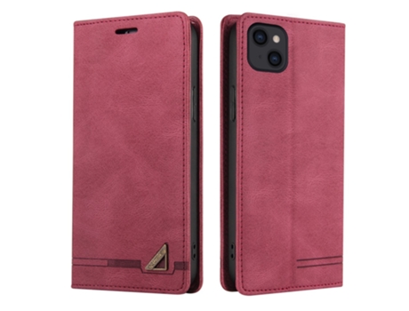 Capa Bloqueio Rfid Para Iphone 15 Gq.utrobe Pele Sintética Vermelho