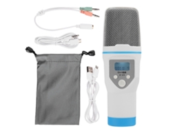 Aetheria microfone Profissional Karaoke Móvel Alto falante Player Gravador para Celular e Computador Branco