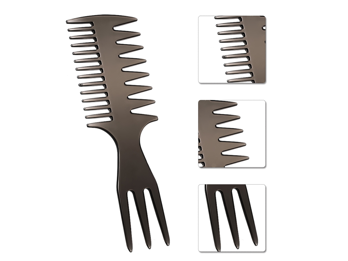 2026 peine de Cabelo com Dentes Largos para Cabelo Afro, Peine Antistático para Homens, Estilo Clássico Óleo Brilhante, Peine Desenredante