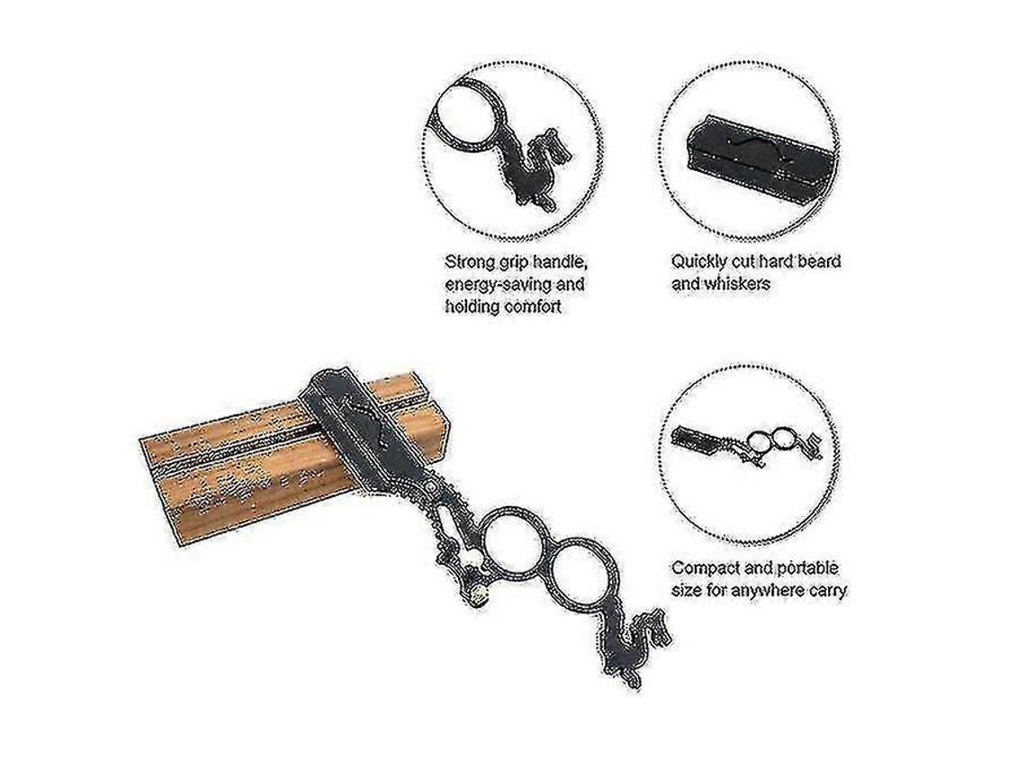 Razor De Barbear Manual De Borda Reta, Compacto E Portátil Para Corte De Barba E Bigode
