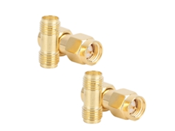 2 Peças Adaptador Conector Sma Macho Para Macho E Fêmea Para Fêmea De Passagem Dupla Dourado