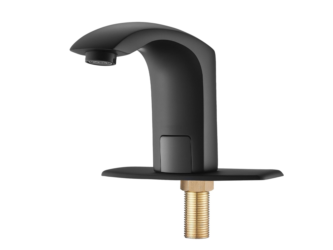 Conjunto de torneira de chuveiro com cabeçote quadrado, 30,5 cm, aspersor de mão, latão, acabamento preto fosco, 6,7 L/min | MARCA