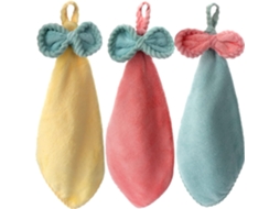 Conjunto de 3 Toalhas de Microfibra de Coral Fleece para Cozinha e Banheiro, Seca as Mãos Instantaneamente BRILVIBERA (cores Claras)