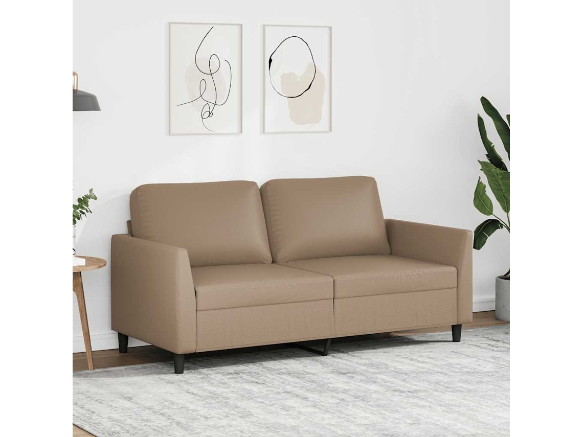 Vidaxl Sofá De 2 Lugares 140 Cm Couro Artificial Cor Cappuccino