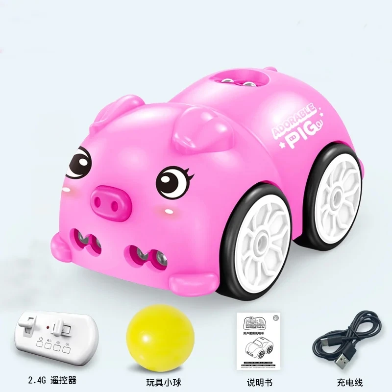 o Carrinho Elétrico de Brinquedo Possui Funções de Desvio de Obstáculos, Seguimento e Carregamento. MDUG (pink Pig)