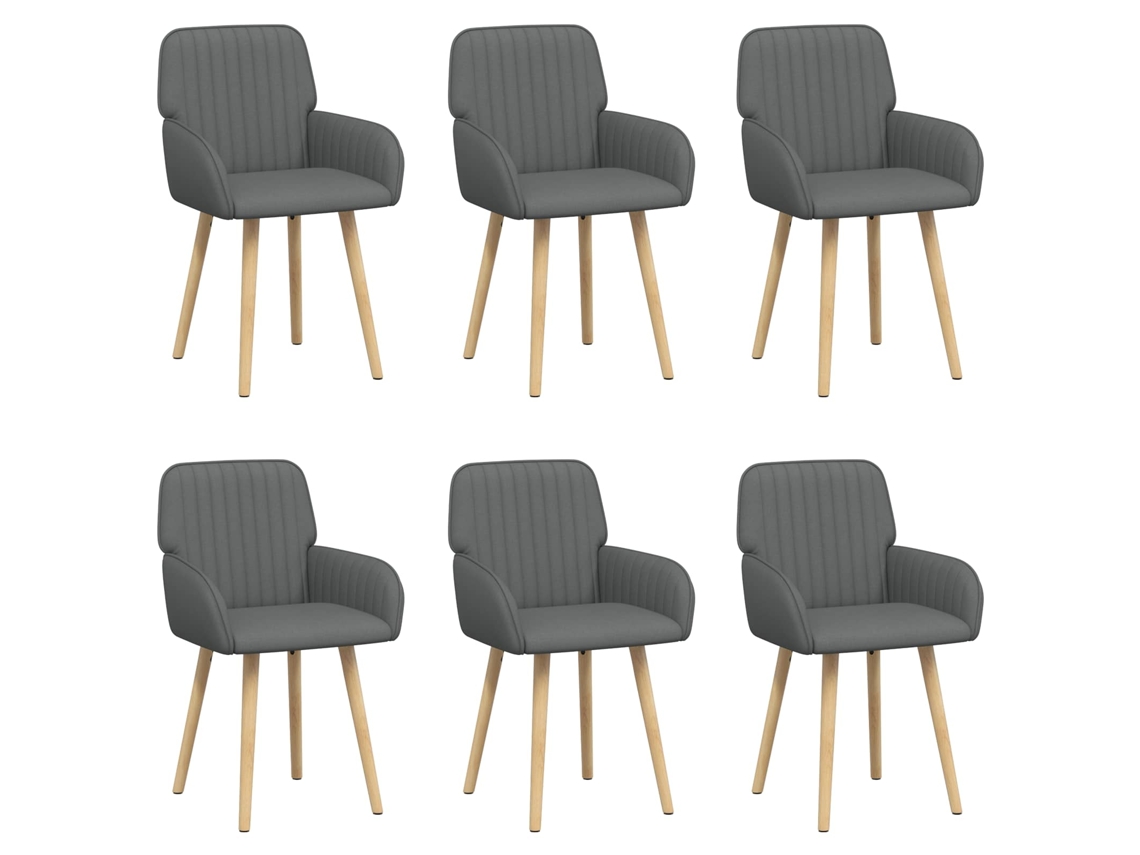 Maison Exclusive - Cadeiras De Jantar 6 Unid. Tecido Cinzento-escuro