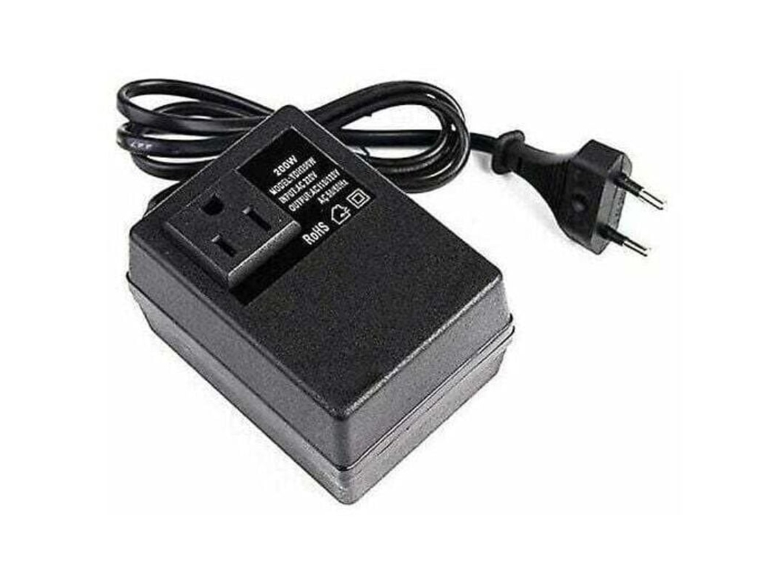 Conversor De Voltagem 200w, 220v Para 110v, Com Plugue Europeu, Compatível Com Aparelhos Europeus