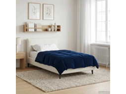 Vidaxl Edredom De Inverno 135 X 220 Cm Inverno Azul Escuro Respirável
