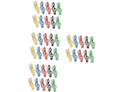 Conjunto de 40 Pins de Livro de Música, Sendo 10 Pins de Plástico em Formato de Livro de Música em 5 Núcleos Vermelhos