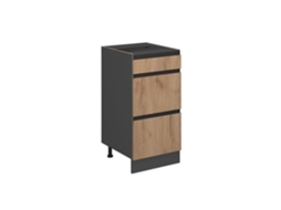 Móvel de cozinha Vicco R-Line, carvalho dourado, formato J de 40 cm, com gavetas, sem bancada